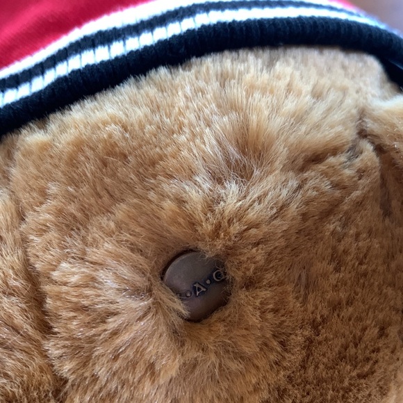 FAO Schwarz Original Brown Plush Teddy Bear with 1862 Varsity Jacket 12" Tall - Picture 4 of 6